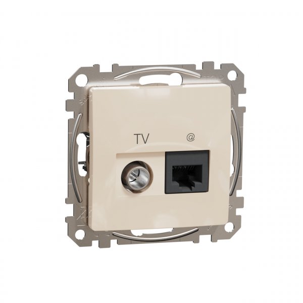 SDD112469T Розетка RJ45 категорія 6 UTP -TV бежевий Sedna Design Schneider Electric