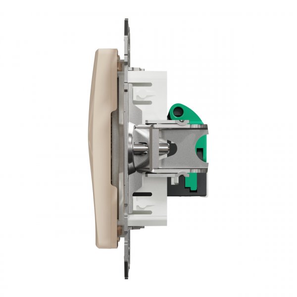 SDD112451 Компьютерная розетка один разъем RJ45 5E UTP бежевый Sedna Design Schneider Electric