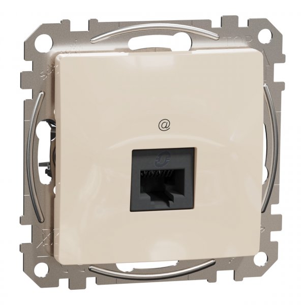 SDD112451 Компьютерная розетка один разъем RJ45 5E UTP бежевый Sedna Design Schneider Electric
