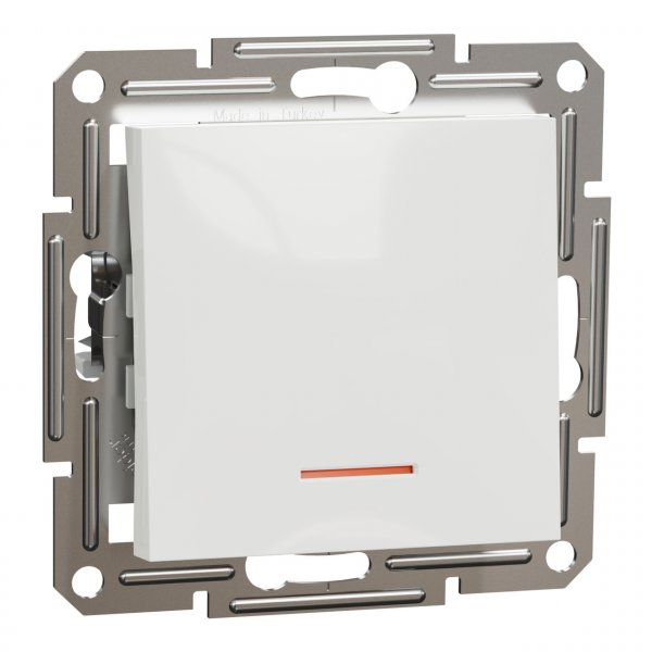 EPH1570121 Переключатель одноклавишный с подсветкой без рамки белый Asfora Schneider Electric