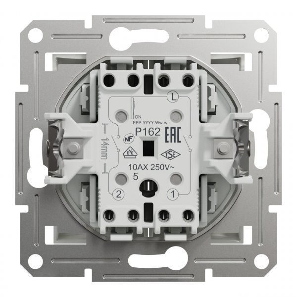EPH0370121 Двоклавішний вимикач без рамки білий Asfora Schneider Electric