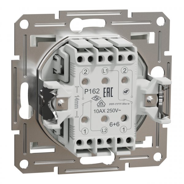 EPH0670121 Двухклавишный переключатель без рамки белый Asfora Schneider Electric
