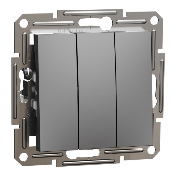 EPH2100171 Трьохклавішний вимикач антрацит Asfora Schneider Electric