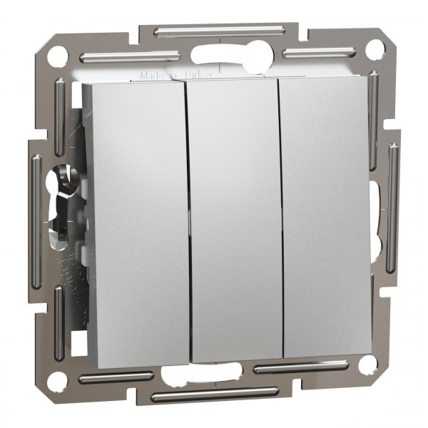 EPH2100161 Трьохклавішний вимикач алюміній Asfora Schneider Electric