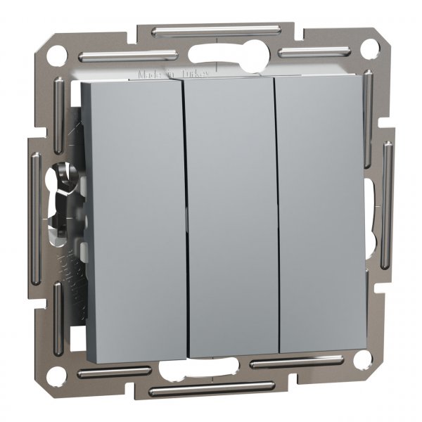 EPH2100162 Трьохклавішний вимикач сталь Asfora Schneider Electric