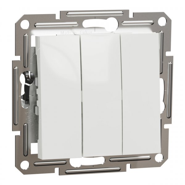 EPH2170121 Трьохклавішний вимикач без рамки білий Asfora Schneider Electric