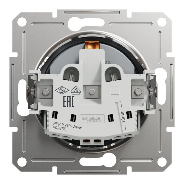 EPH2900162 Розетка з заземленням сталь Asfora Schneider Electric