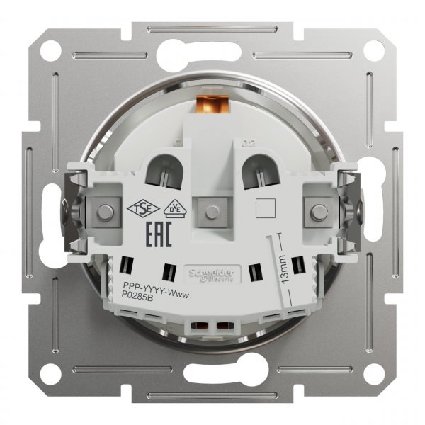 EPH2970121 Розетка с заземлением без рамки белый Asfora Schneider Electric