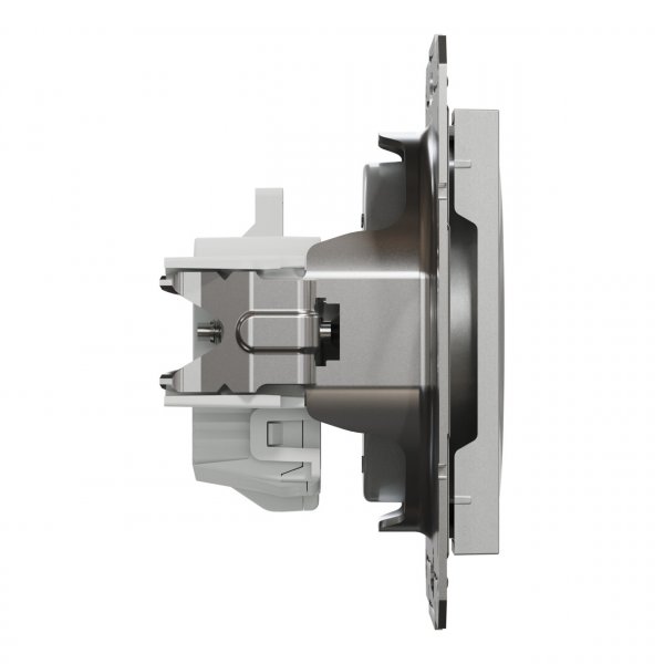 EPH3000161 Розетка без заземления алюминий Asfora Schneider Electric