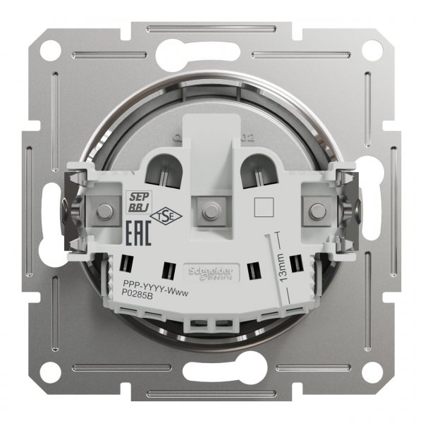 EPH3000161 Розетка без заземления алюминий Asfora Schneider Electric