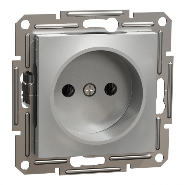 EPH3000161 Розетка без заземления алюминий Asfora Schneider Electric