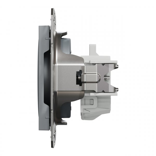 EPH3000162 Розетка без заземления сталь Asfora Schneider Electric