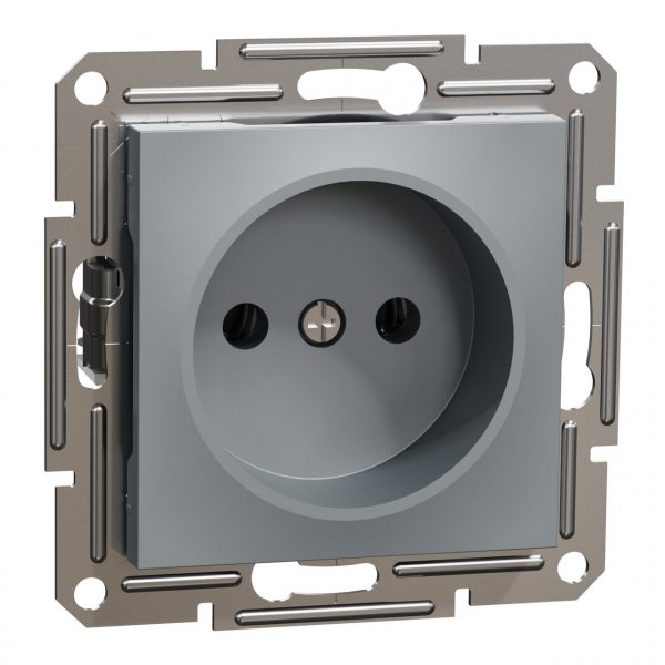 EPH3000162 Розетка без заземления сталь Asfora Schneider Electric