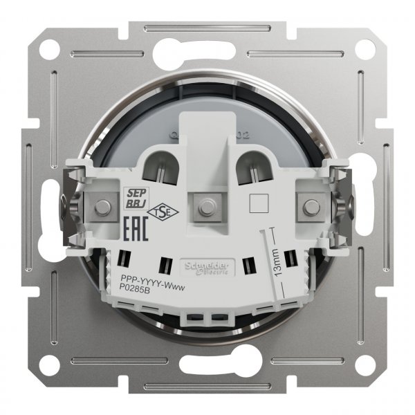 EPH3000162 Розетка без заземления сталь Asfora Schneider Electric