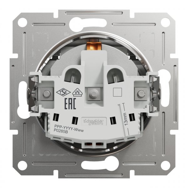 EPH3100161 Розетка с крышкой и заземлением алюминий Asfora Schneider Electric