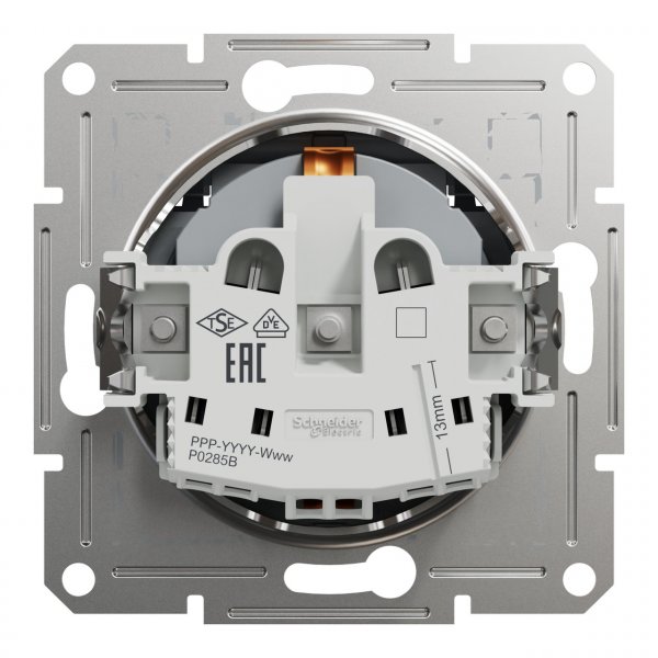 EPH3100162 Розетка с крышкой и заземлением сталь Asfora Schneider Electric