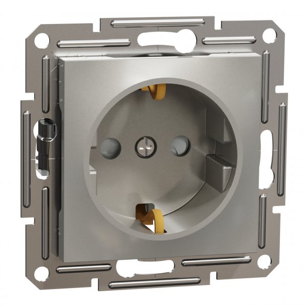 EPH2900269 Розетка с заземлением с защитными шторками бронза Asfora Schneider Electric
