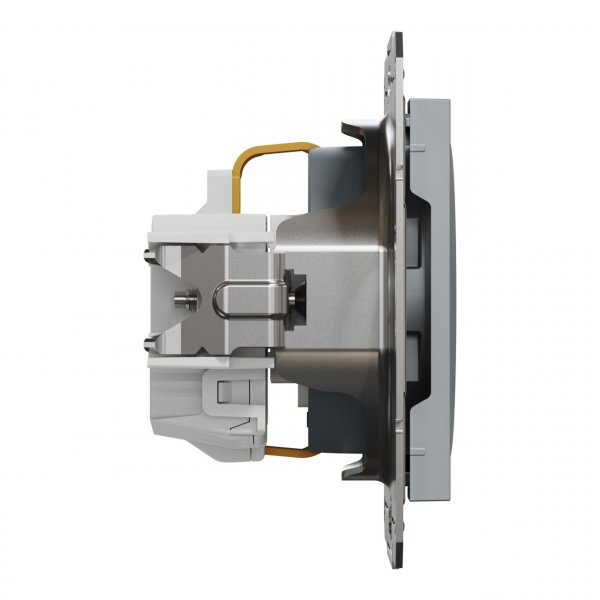 EPH2900262 Розетка с заземлением с защитными шторками сталь Asfora Schneider Electric