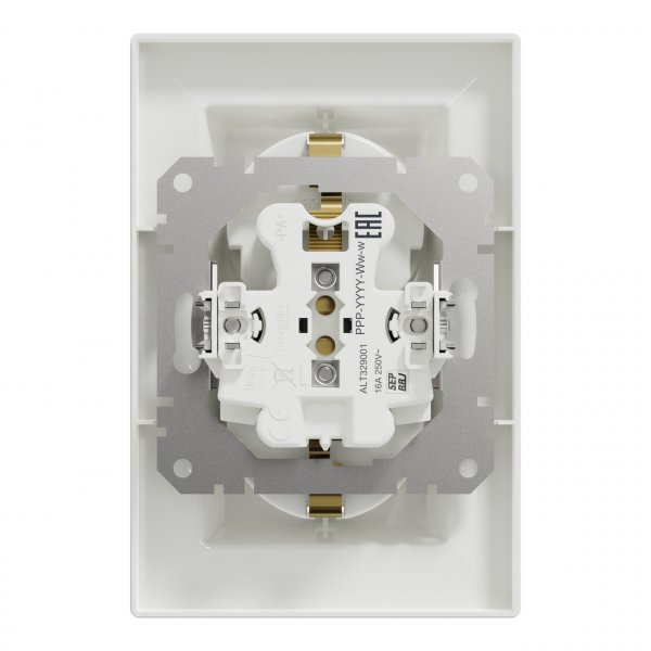 EPH9900121 Розетка двойная с заземлением белый Asfora Schneider Electric