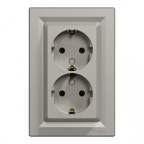 EPH9900169 Розетка двойная с заземлением бронза Asfora Schneider Electric