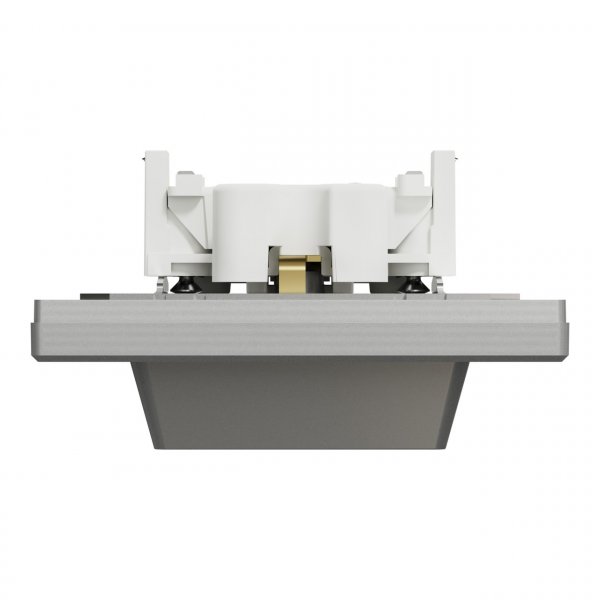 EPH9900161 Розетка двойная с заземлением алюминий Asfora Schneider Electric