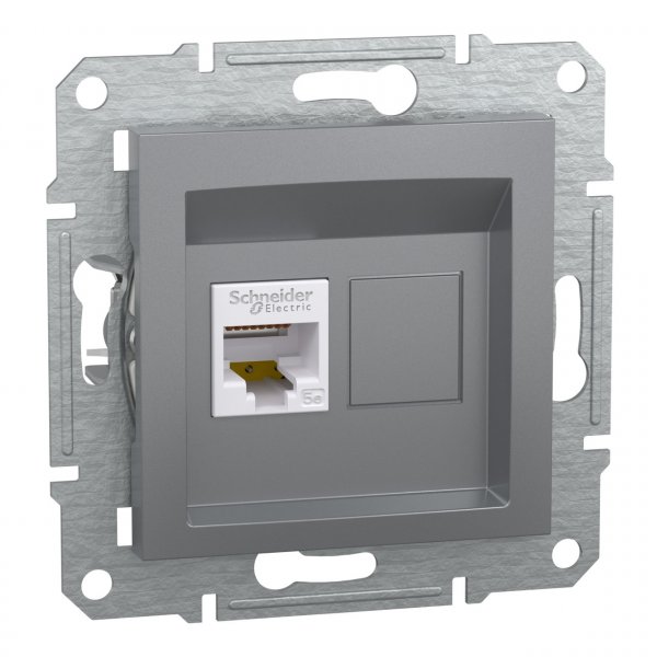 EPH4300162 Розетка компьютерная cat.5e UTP RJ45 сталь Asfora Schneider Electric
