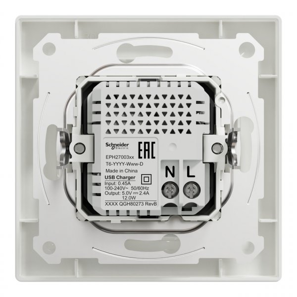 EPH2700321 USB розетка тип А+С 2,4A біла Asfora Schneider Electric
