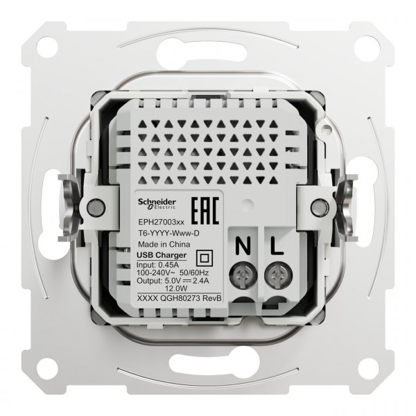 EPH2700361 USB розетка тип А+С 2,4A алюминий Asfora Schneider Electric