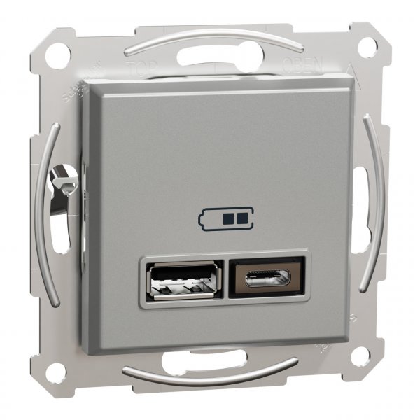 EPH2700361 USB розетка тип А+С 2,4A алюминий Asfora Schneider Electric