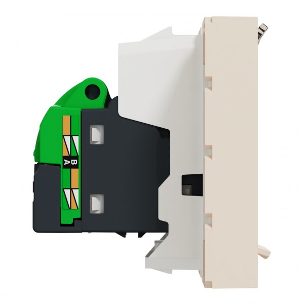 NU341144 Unica New Розетка компьютерная RJ45, одиночная, cat.5e UTP, 2 модуля, бежевый Schneider