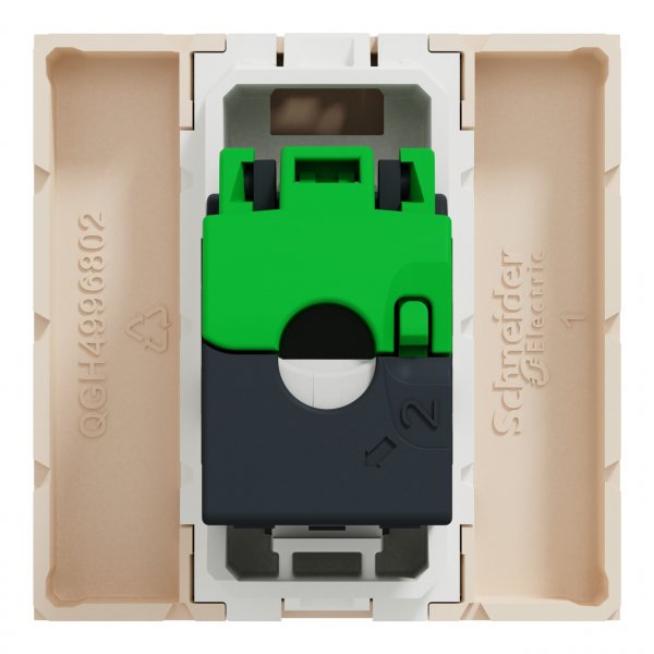 NU341144 Unica New Розетка компьютерная RJ45, одиночная, cat.5e UTP, 2 модуля, бежевый Schneider