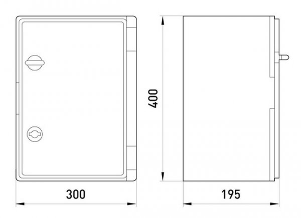 CP5003D Корпус удароміцний з АБС-пластика e.plbox.300.400.195.blank, 300х400х195мм, IP65