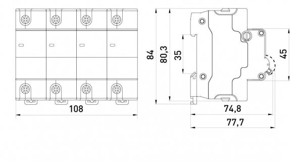 S002218 Модульный автоматический выключатель e.mcb.stand.100.4.C100, 4р, 100А, C, 10кА