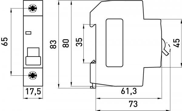 S002004 Модульный автоматический выключатель e.mcb.stand.45.1.C4, 1р, 4А, C, 4,5 кА